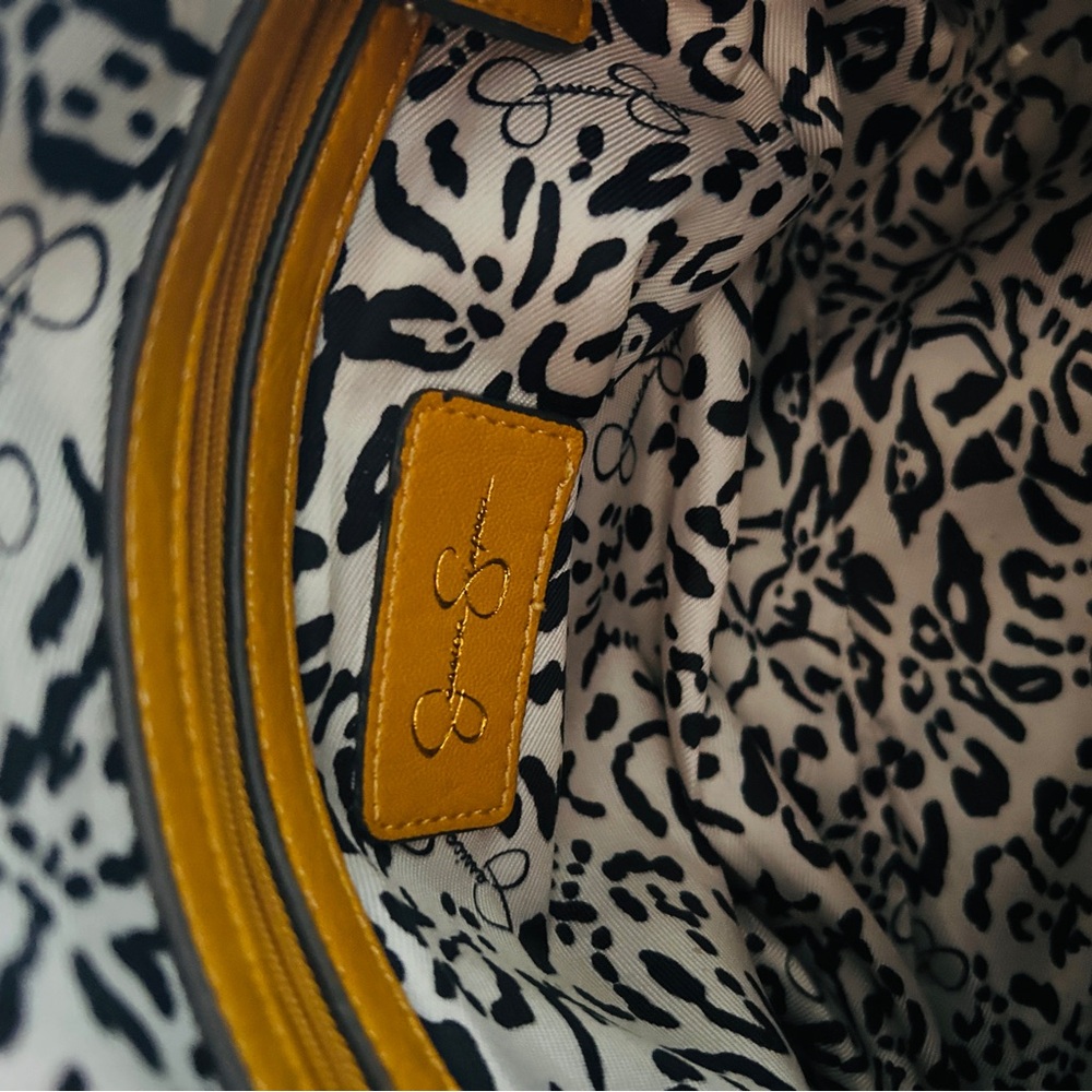 GUC - Jessica Simpson Mustard Yellow Leather Tote with Branded Charm - Picture 11 of 15